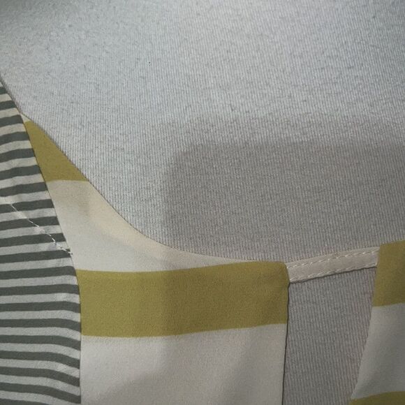 Anthropologie | Anthro One September Striped Short Sleeve Top Yellow Gray sz S - Picture 5 of 9